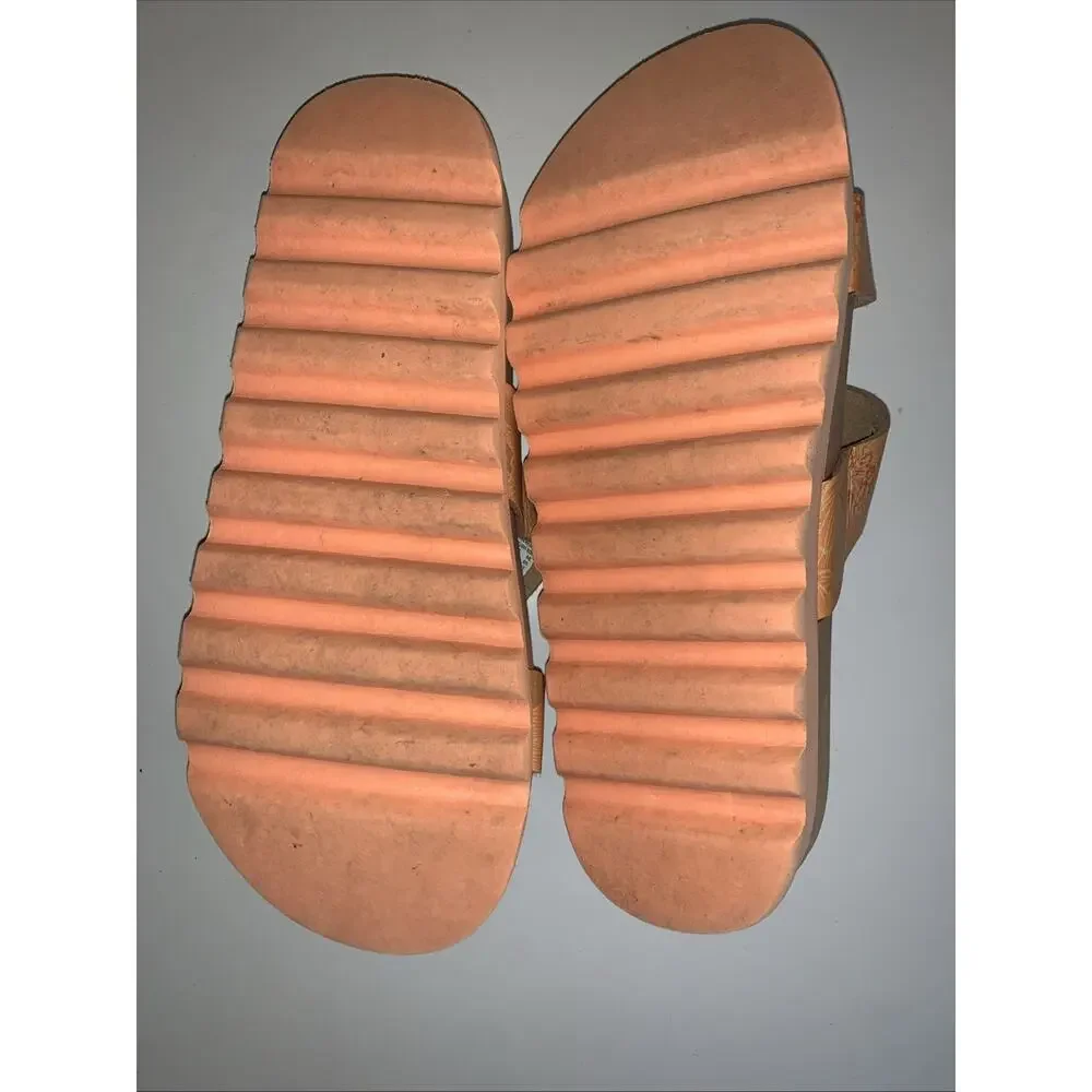 Reef Cushion Court Sandals Kids 2/3 Brown Floral Comfort Slides